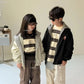 Kids Jacket Boys Girls Korean Style Unisex Toddler Fake Two-Piece Jacket Letter Print Hoodie Long Sleeve Baseball Coat Autumn