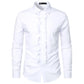 New 2025 Men's Long Sleeve Tuxedo Shirts Fashion Party Wedding Male Dress Shirts Ruffle Pleated Design Solid Shirt Chemise Homme