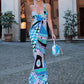 KK Chic Print Sling Long Dress