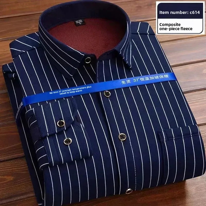 KK Men's Thick Warm Long Sleeve Plaid Shirts