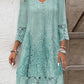 KK Pattern Lace Splicing Hollowed Out Mini Dress