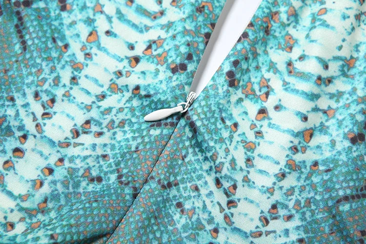 kliou Stunning Snake Print Women Jumpsuits Attractive Halter Stand Collar Hollow Backless Slim Overalls Female Midnight Clubwear