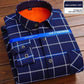 KK Men's Thick Warm Long Sleeve Plaid Shirts