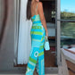 KK Chic Print Sling Long Dress