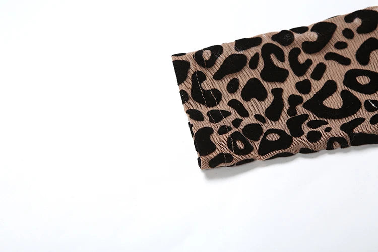 KK See Through Leopard Mesh Jumpsuits