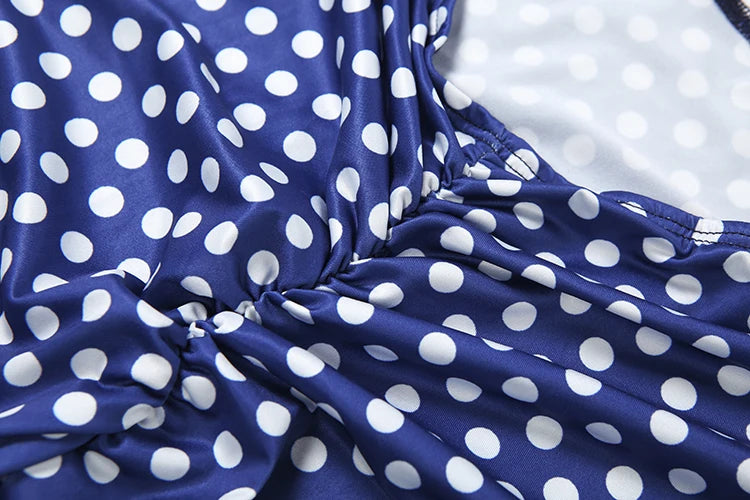 Weird Puss Hottie Polka Dot 2-Piece Set Women Halter Chest Wrapped Backless Top+Ruched Peach Hip Pants Stretch Skinny Clubwear