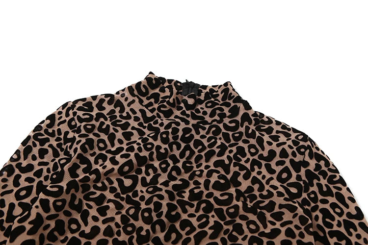 KK See Through Leopard Mesh Jumpsuits