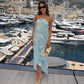 KK Chic Print Sling Long Dress