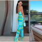 KK Chic Print Sling Long Dress