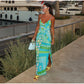 KK Chic Print Sling Long Dress