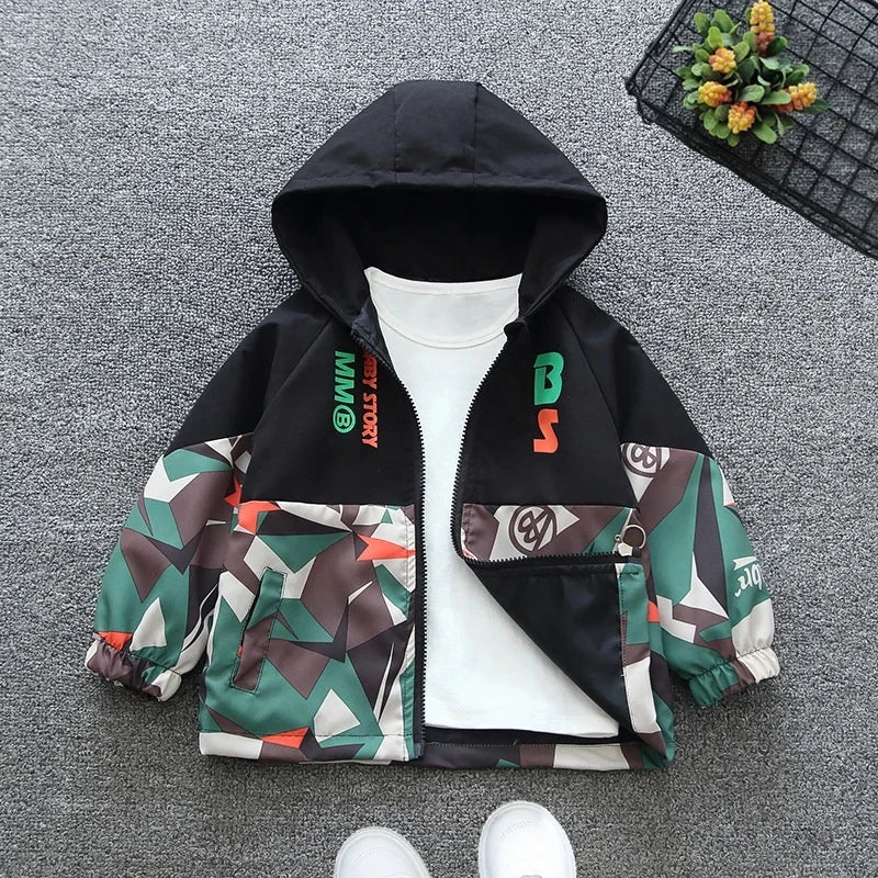 Kids Hooded Camouflage Jackets
