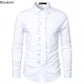New 2025 Men's Long Sleeve Tuxedo Shirts Fashion Party Wedding Male Dress Shirts Ruffle Pleated Design Solid Shirt Chemise Homme