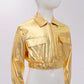 Kids Boys Girls Metallic Jacket