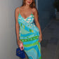 KK Chic Print Sling Long Dress