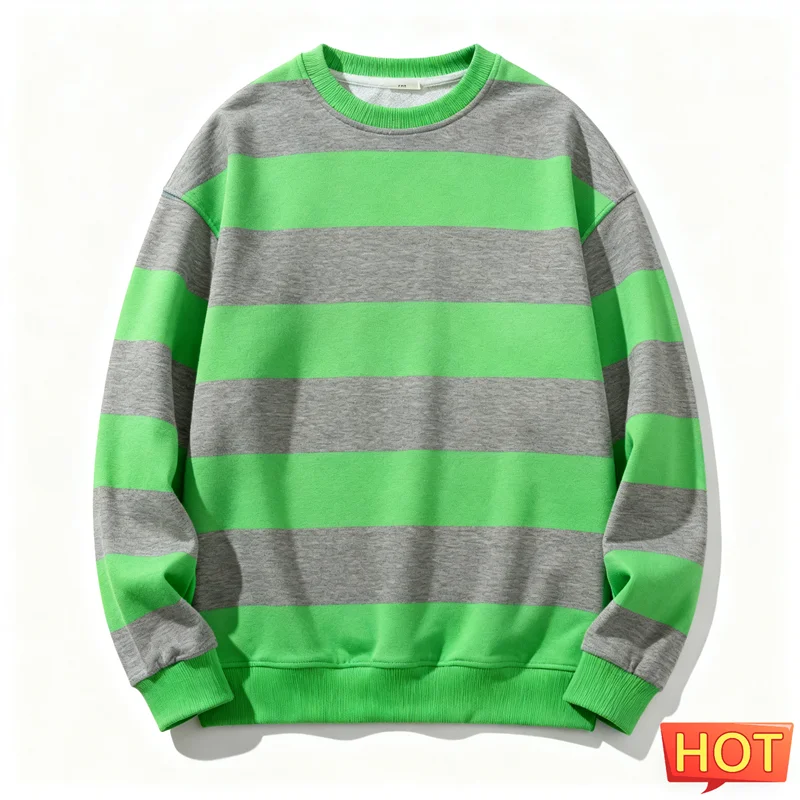 Retro Striped Graphic Unisex Sweatshirts Simple Casual Long Sleeve 3D Printed Ugly Sweatshirt Loose Breathable O Neck Pullovers