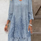 KK Pattern Lace Splicing Hollowed Out Mini Dress