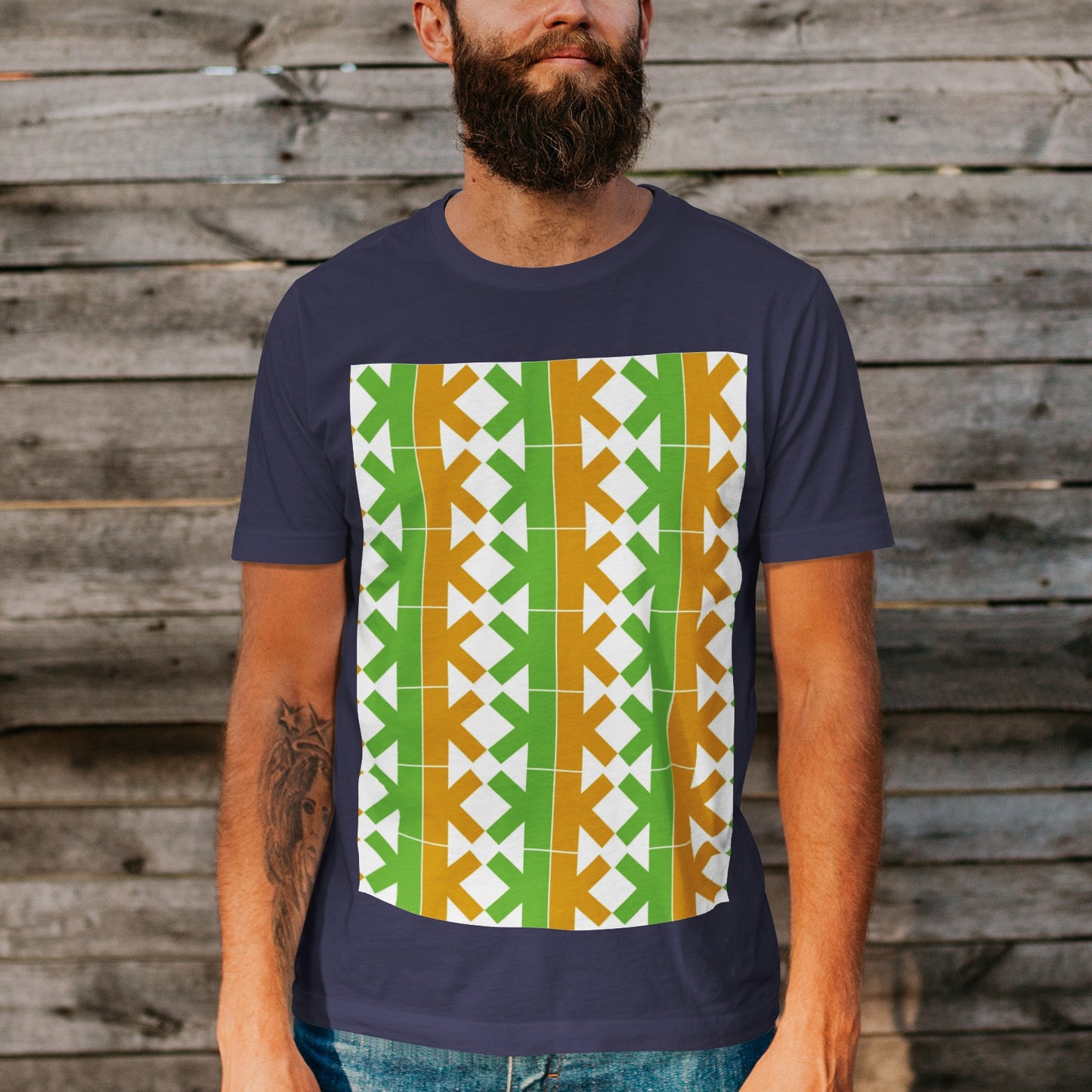 K-K-K Short Sleeve Crew Neck Cotton Jersey T-Shirt