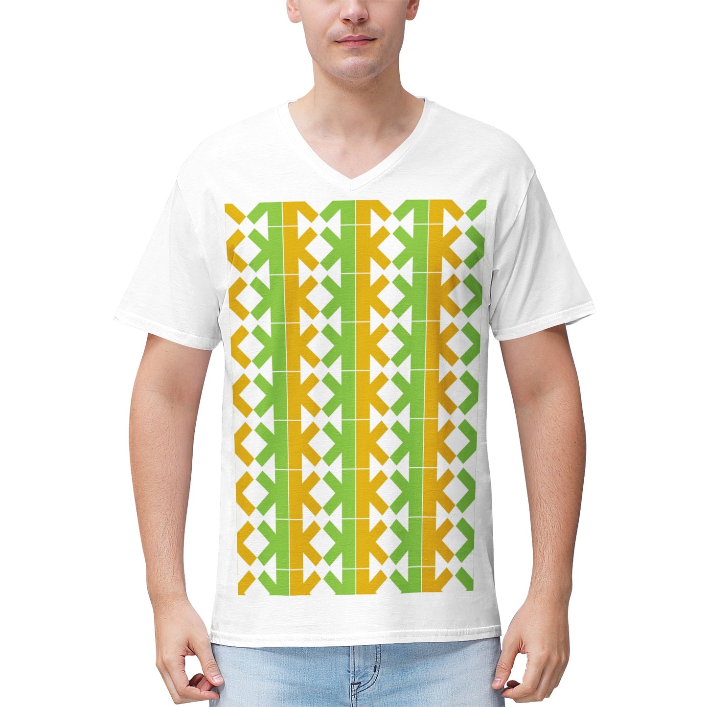 K-K King 100% Cotton V‑Neck T‑shirt