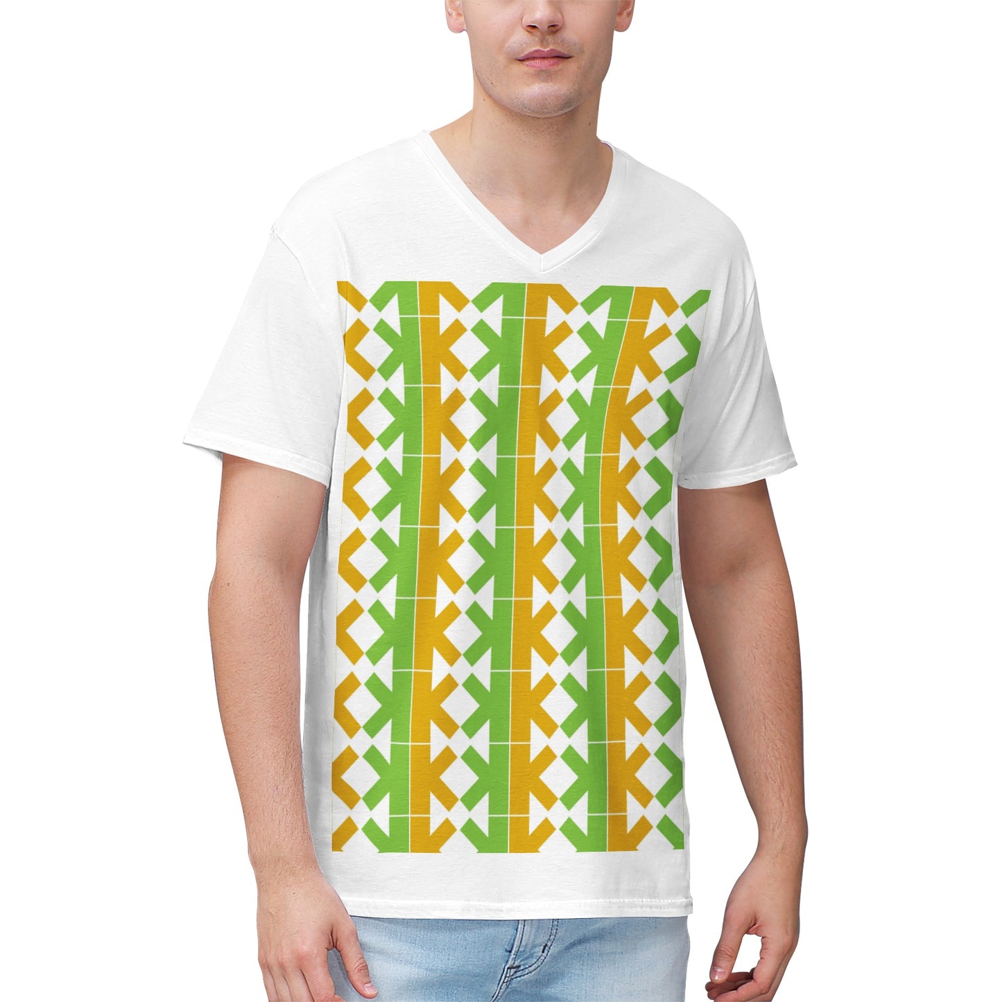 K-K King 100% Cotton V‑Neck T‑shirt
